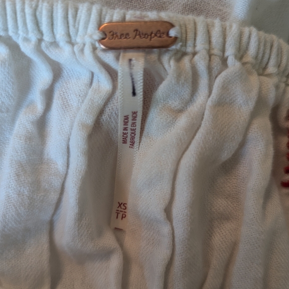 NWOT Free People Emory Embroidered Midi Dress in White and Red, Size XS - Picture 10 of 13